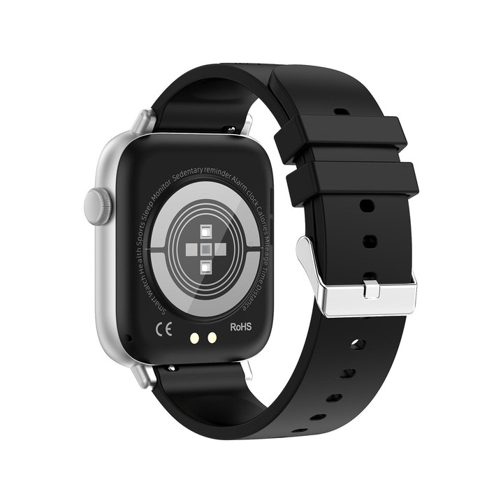 T49 1.9 inch HD Square Screen Smart Watch Supports Heart Rate Monitoring/Bluetooth Calling(Silver Black)