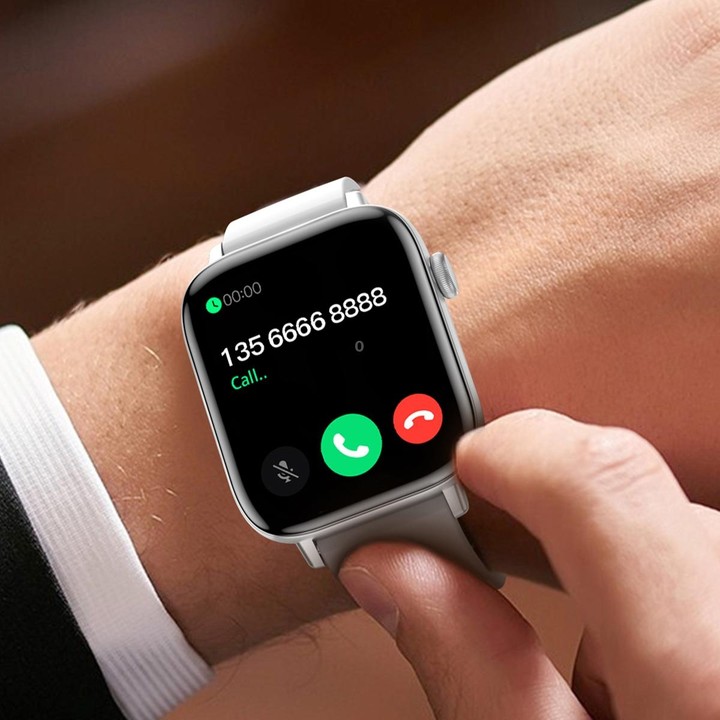 T49 1.9 inch HD Square Screen Smart Watch Supports Heart Rate Monitoring/Bluetooth Calling(Silver Black)