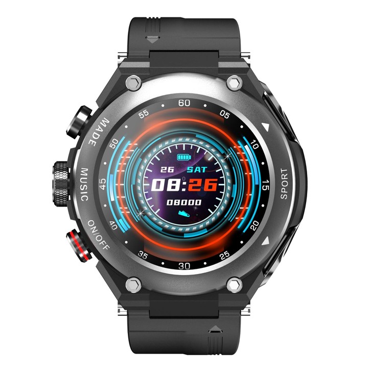 T92 1.28 inch IPS Touch Screen 2 in 1 Bluetooth Headset Smart Watch, Support Heart Rate Monitoring/Bluetooth Music(Black)