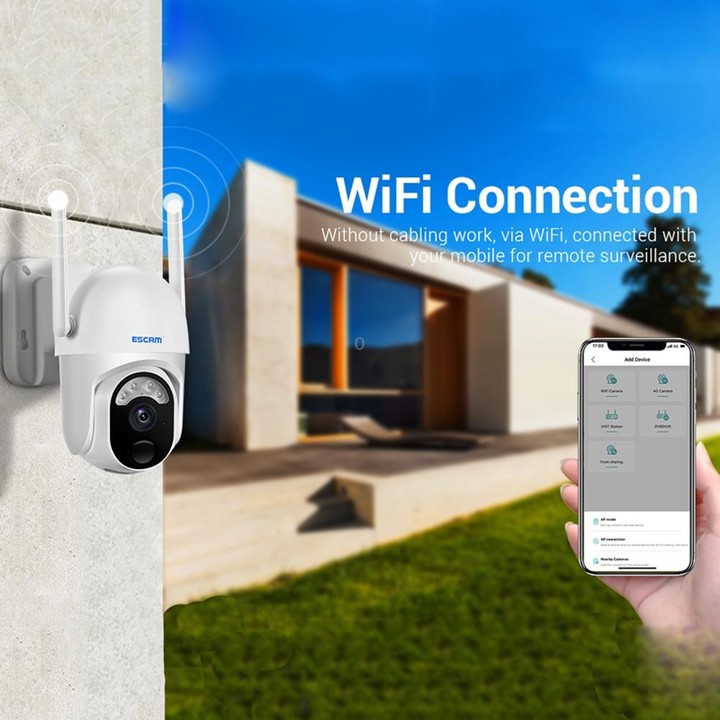 ESCAM QF103 3MP Cloud Storage PT WIFI PIR Alarm IP Camera with Solar Panel Battery Support Full Color Night Vision & Two Way Aud