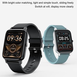 Ochstin 5H80 1.69 inch Square Screen Silicone Strap Heart Rate Blood Oxygen Monitoring Bluetooth Smart Watch(Black)