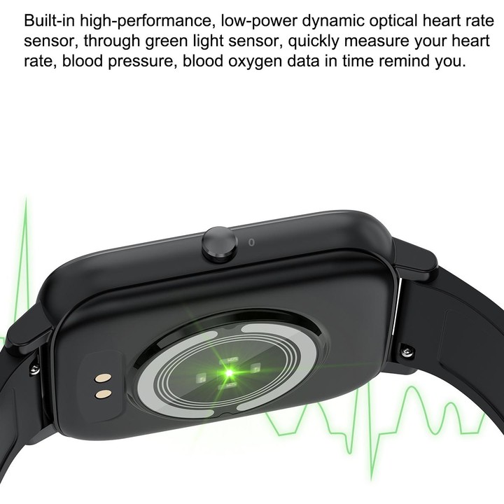Ochstin 5H80 1.69 inch Square Screen Silicone Strap Heart Rate Blood Oxygen Monitoring Bluetooth Smart Watch(Lake Blue)
