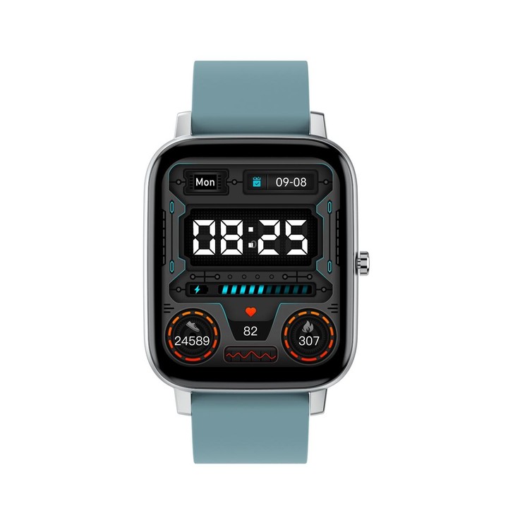 Ochstin 5H80 1.69 inch Square Screen Silicone Strap Heart Rate Blood Oxygen Monitoring Bluetooth Smart Watch(Lake Blue)