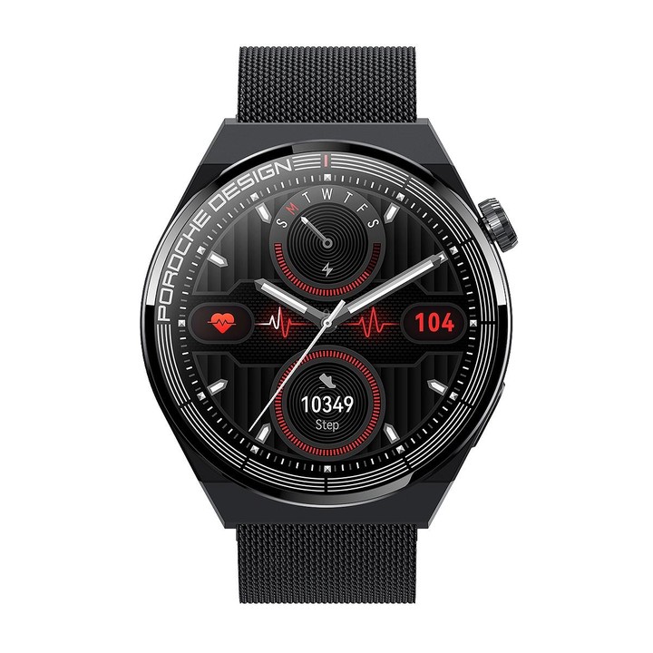 Ochstin 5HK46P 1.36 inch Round Screen Steel Strap Smart Watch with Bluetooth Call Function(Black)