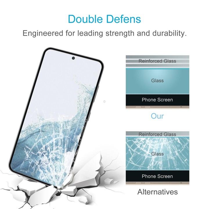 For Samsung Galaxy S23 5G 50pcs 0.26mm 9H 2.5D Tempered Glass Film, Fingerprint Unlocking Is Not Supported