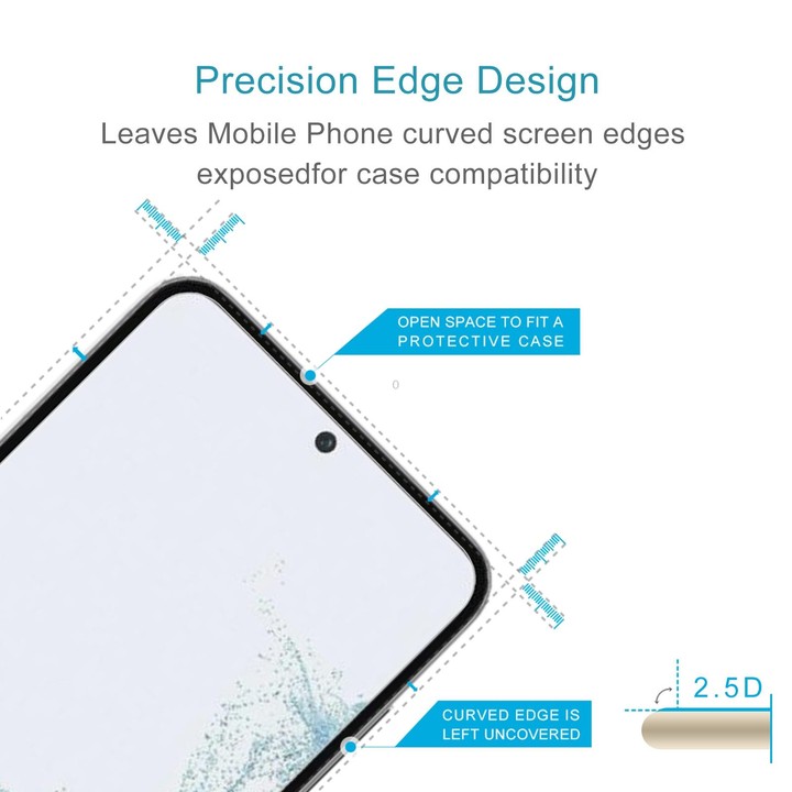For Samsung Galaxy S23 5G 50pcs 0.26mm 9H 2.5D Tempered Glass Film, Fingerprint Unlocking Is Not Supported