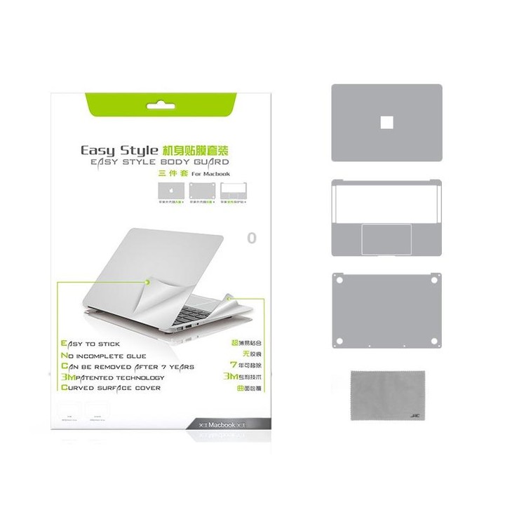 For MacBook 13.3 inch A1278 (with Optical Drive) 4 in 1 Upper Cover Film + Bottom Cover Film + Full-support Film + Touchpad Film