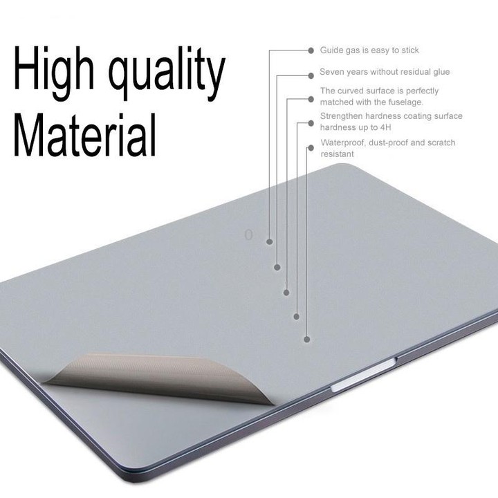 For MacBook Pro 16 inch A2141 (with Touch Bar) 4 in 1 Upper Cover Film + Bottom Cover Film + Full-support Film + Touchpad Film L