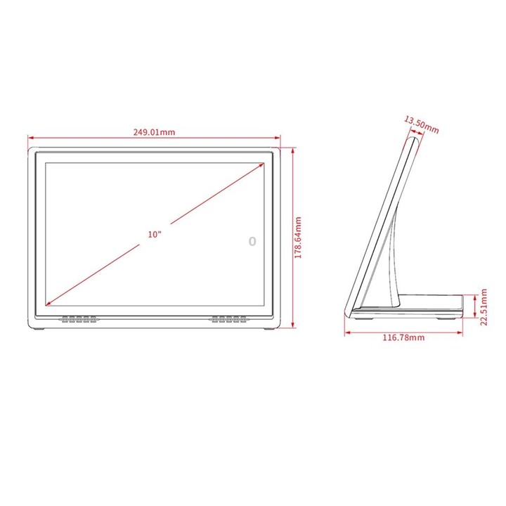 HSD1007A 10.1 inch Touch Screen All in One PC, RK3128 1GB+16GB Android 6.0, Plug:US Plug(White)