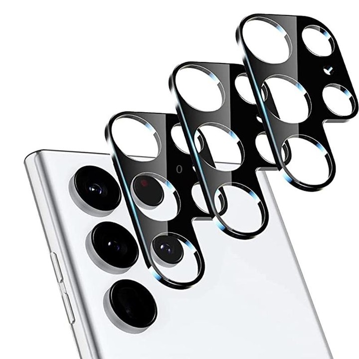 For Samsung Galaxy S22 Ultra 5G 50pcs Integrated Rear Camera Lens Tempered Glass Film(Black)