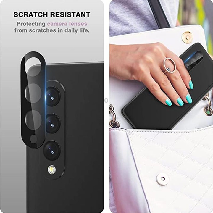 For Samsung Galaxy Z Fold3 5G 50pcs Integrated Rear Camera Lens Tempered Glass Film(Black)