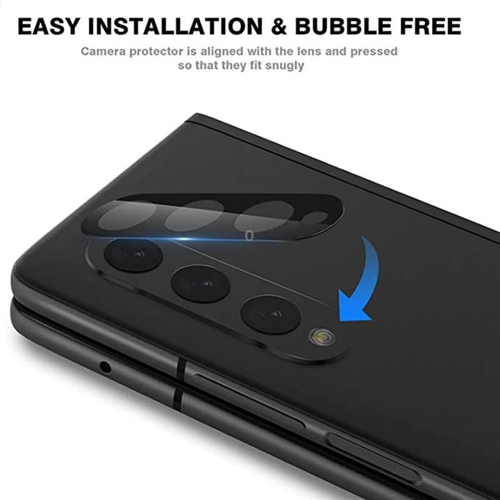 For Samsung Galaxy Z Fold3 5G 50pcs Integrated Rear Camera Lens Tempered Glass Film(Black)