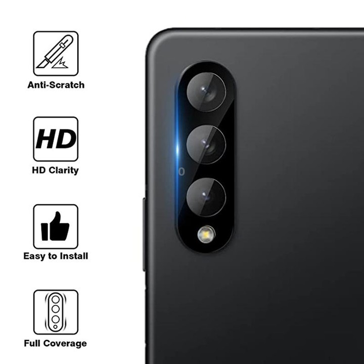 For Samsung Galaxy Z Fold3 5G 50pcs Integrated Rear Camera Lens Tempered Glass Film(Black)