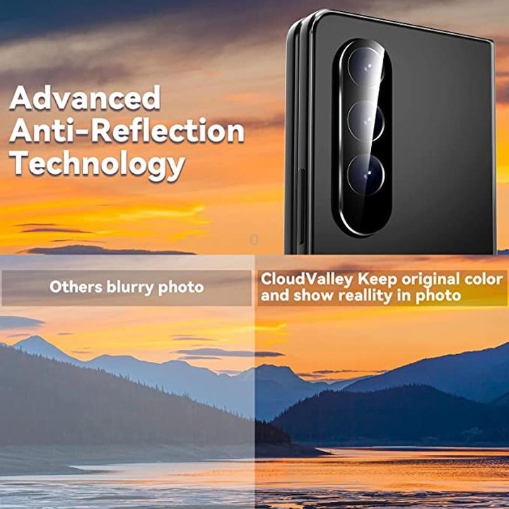 For Samsung Galaxy Z Fold4 5G / Galaxy W23 50pcs Integrated Rear Camera Lens Tempered Glass Film(Black)