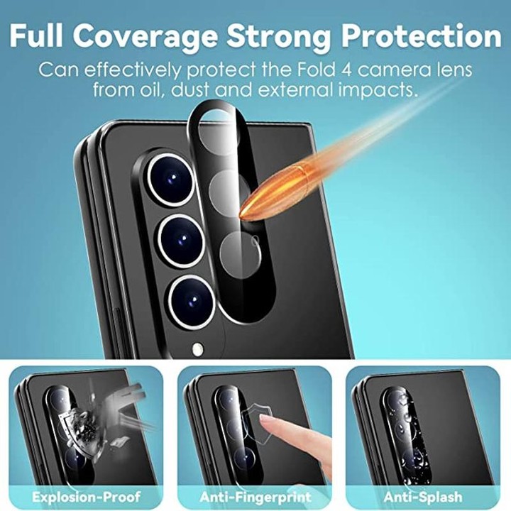 For Samsung Galaxy Z Fold4 5G / Galaxy W23 50pcs Integrated Rear Camera Lens Tempered Glass Film(Black)