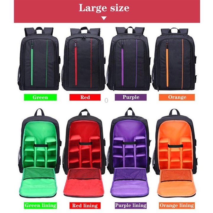 Outdoor Camera Backpack Waterproof Photography Camera Shoulders Bag, Size:45x32x18cm (Purple)