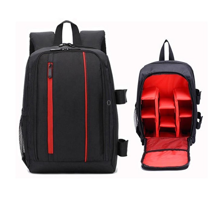 Outdoor Camera Backpack Waterproof Photography Camera Shoulders Bag, Size:33.5x25.5x15.5cm(Red)
