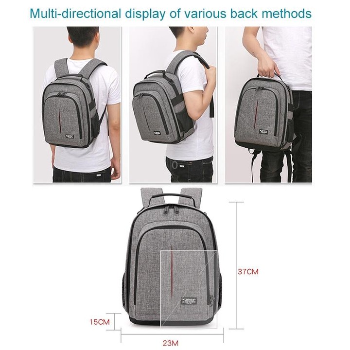 Small Waterproof Camera Backpack Shoulders SLR Camera Bag(Grey)