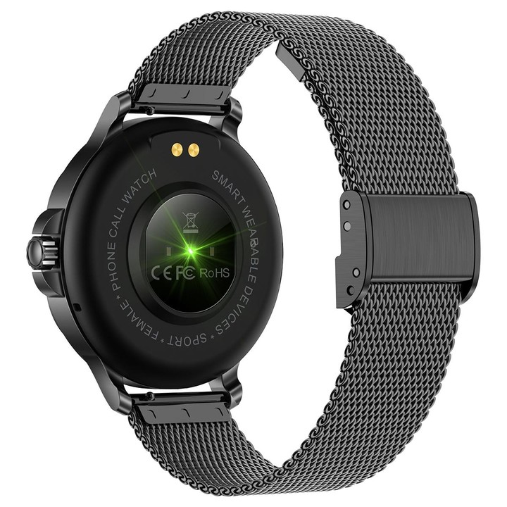 CF12 1.2 inch Waterproof Smart Steel Strap Wristband Support Heart Rate Monitoring / Blood Pressure Monitoring(Black)
