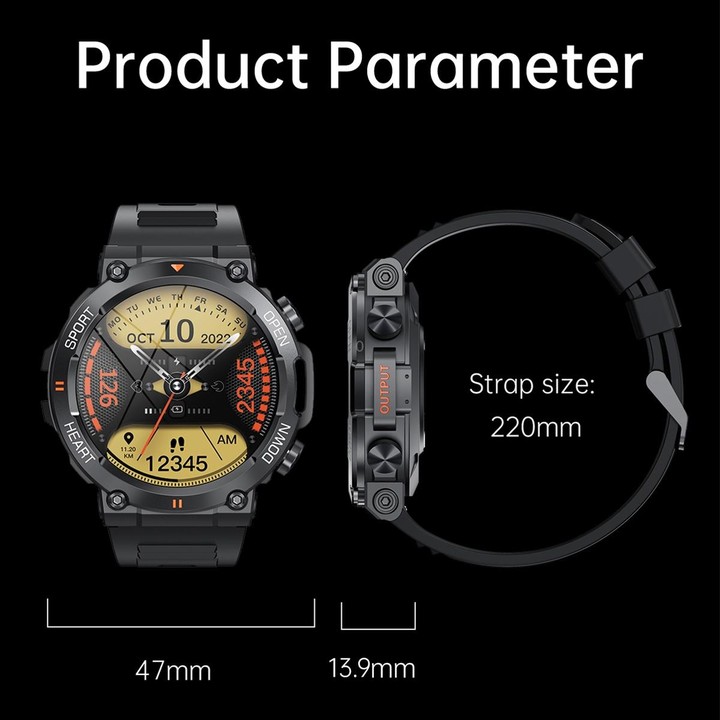 K56 Pro 1.39 inch Smart Silicone Strap Wristband Support Heart Rate Monitoring / Blood Pressure Monitoring(Black)