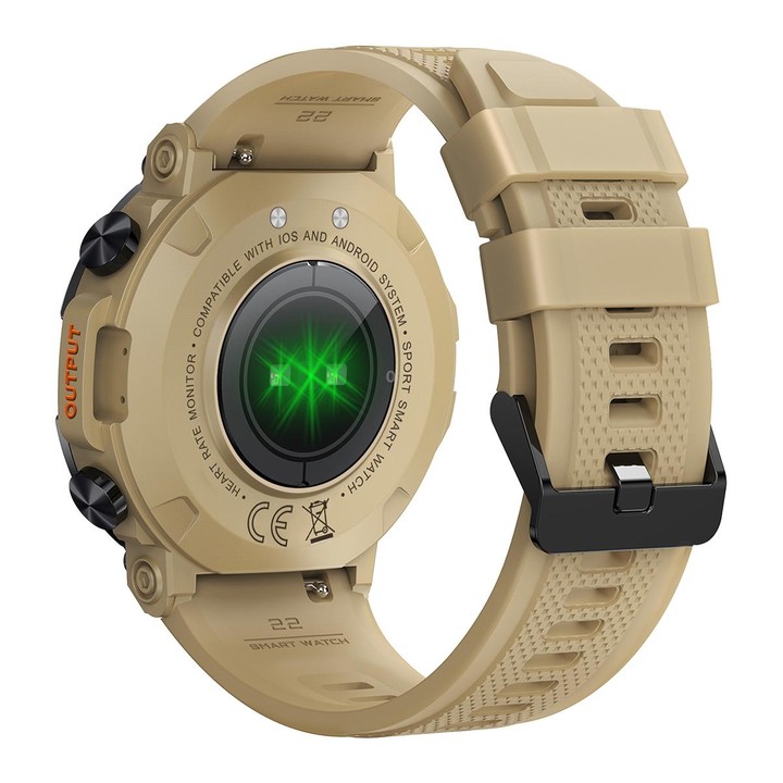 K56 Pro 1.39 inch Smart Silicone Strap Wristband Support Heart Rate Monitoring / Blood Pressure Monitoring(Khaki)