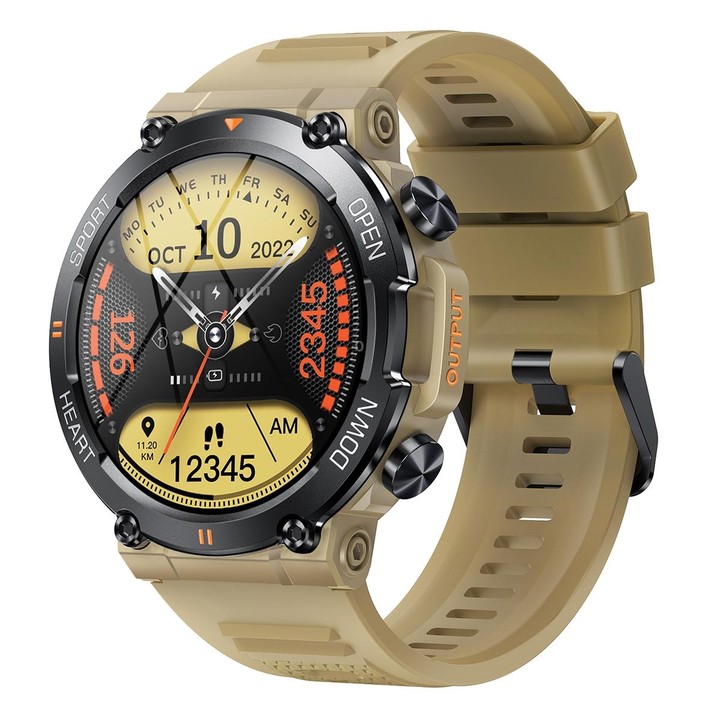 K56 Pro 1.39 inch Smart Silicone Strap Wristband Support Heart Rate Monitoring / Blood Pressure Monitoring(Khaki)