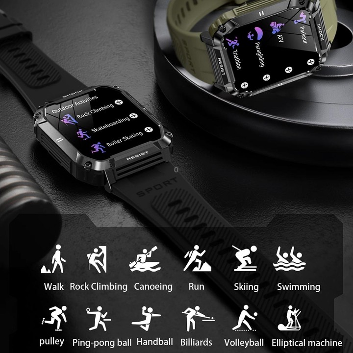 T3 1.95 inch Rugged Smart Sports Wristband Support Heart Rate Monitoring / Blood Pressure Monitoring(Green)