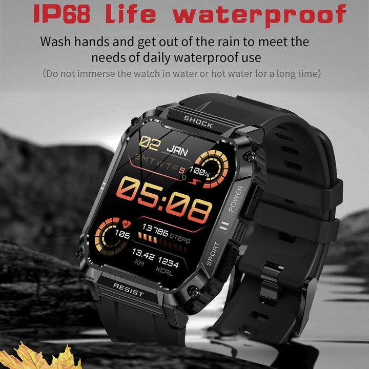 T3 1.95 inch Rugged Smart Sports Wristband Support Heart Rate Monitoring / Blood Pressure Monitoring(Green)