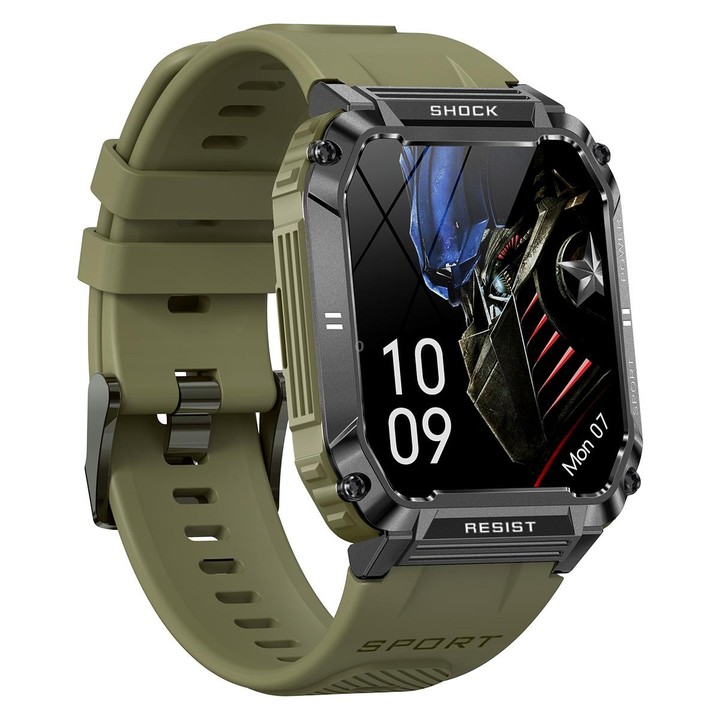 T3 1.95 inch Rugged Smart Sports Wristband Support Heart Rate Monitoring / Blood Pressure Monitoring(Green)