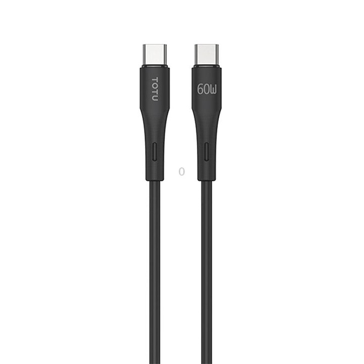 TOTU BT-022 Skin Sense Series Type-C to Type-C Silicone Data Cable, Length:2m(Black)