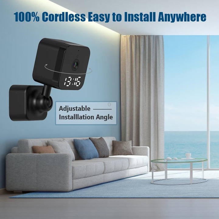 DP27 1080P Clock Plug Card WiFi Camera, Support Two-way Voice Intercom & Mobile Monitoring, Specification:EU Plug(Black)