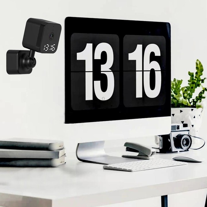 DP27 1080P Clock Plug Card WiFi Camera, Support Two-way Voice Intercom & Mobile Monitoring, Specification:EU Plug(Black)