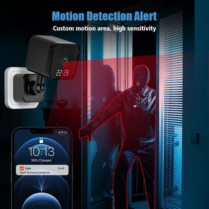 DP27 1080P Clock Plug Card WiFi Camera, Support Two-way Voice Intercom & Mobile Monitoring, Specification:EU Plug(Black)