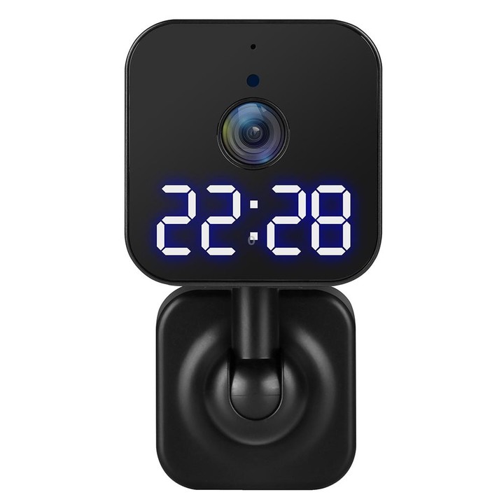 DP27 1080P Clock Plug Card WiFi Camera, Support Two-way Voice Intercom & Mobile Monitoring, Specification:EU Plug(Black)