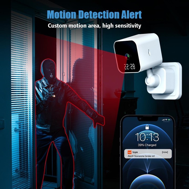 DP27 1080P Clock Plug Card WiFi Camera, Support Two-way Voice Intercom & Mobile Monitoring, Specification:EU Plug(White)