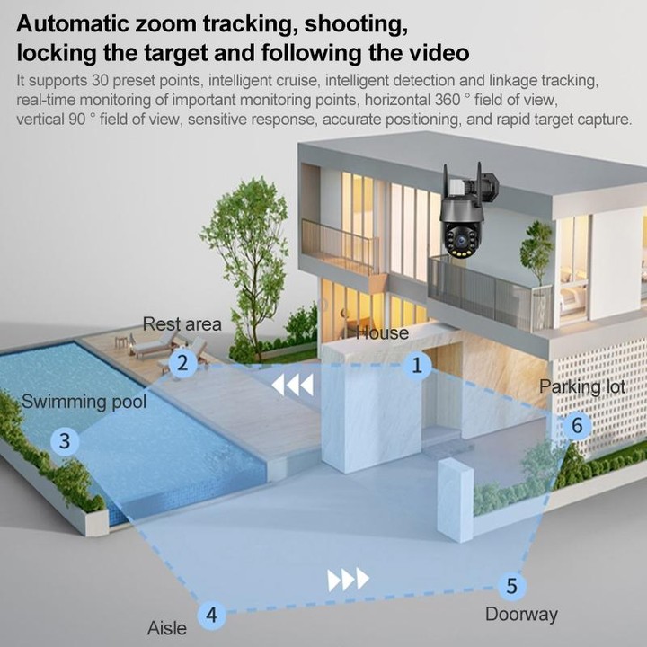 QX71 5MP Wireless WiFi Laser Spherical Camera Supports Two-way Voice&Mobile Monitoring(Black)
