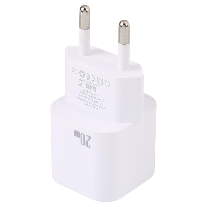 20W PD USB-C/Type-C Interface Fast Charging Charger, Specification: EU Plug(White)
