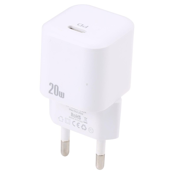 20W PD USB-C/Type-C Interface Fast Charging Charger, Specification: EU Plug(White)