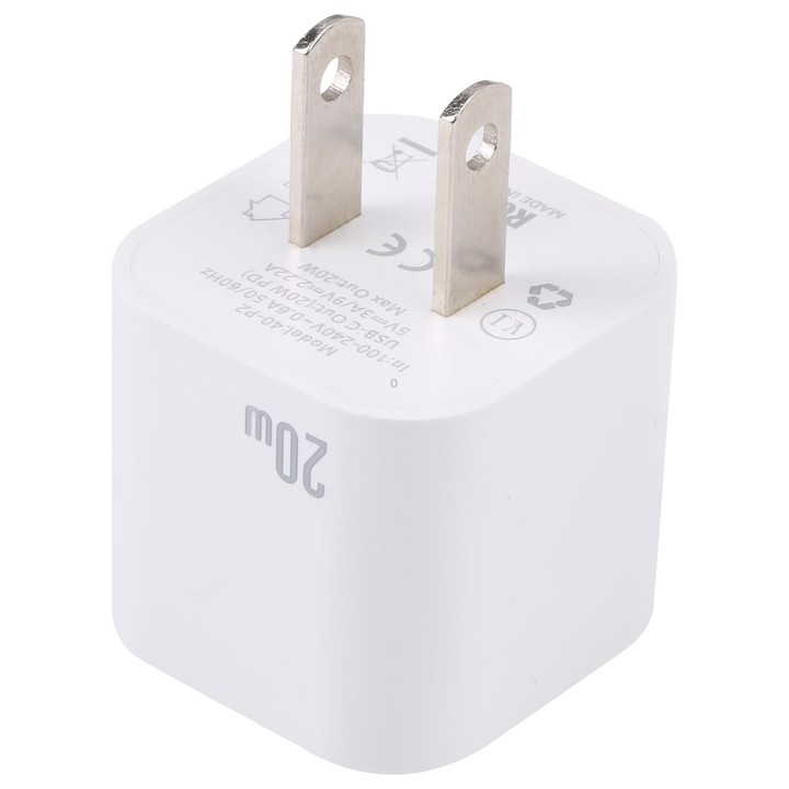 20W PD USB-C/Type-C Interface Fast Charging Charger, Specification: US Plug(White)