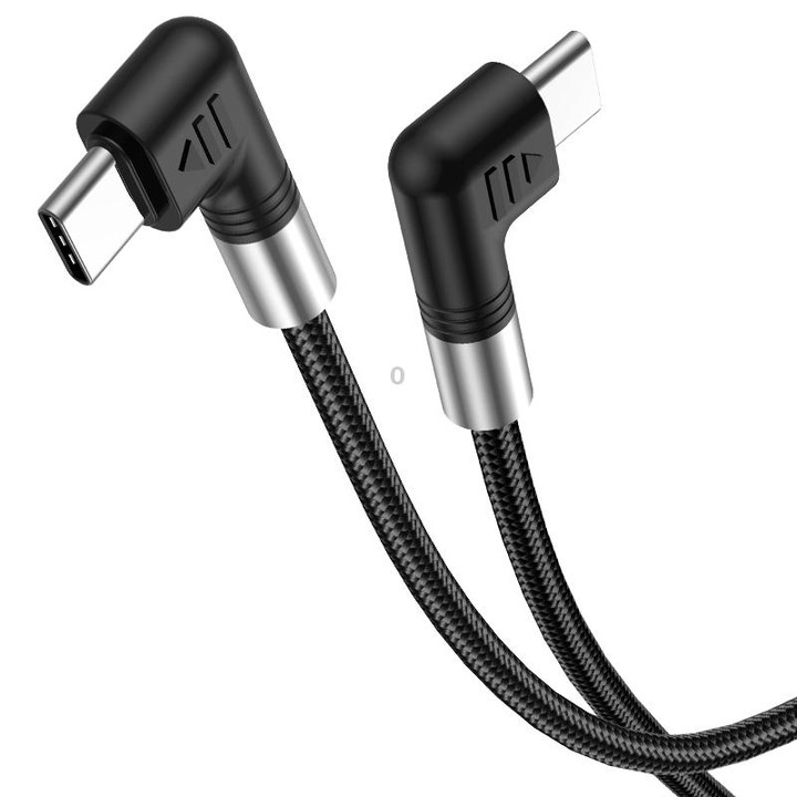A9 100W USB-C/Type-C to USB-C/Type-C Double Elbow Data Cable, Length:3m