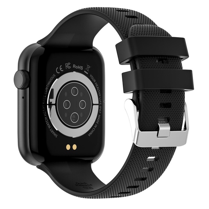 HT15 1.85 inch Silicone Band IP67 Waterproof Smart Watch, Support Bluetooth Calling / Sleep Monitoring(Black)