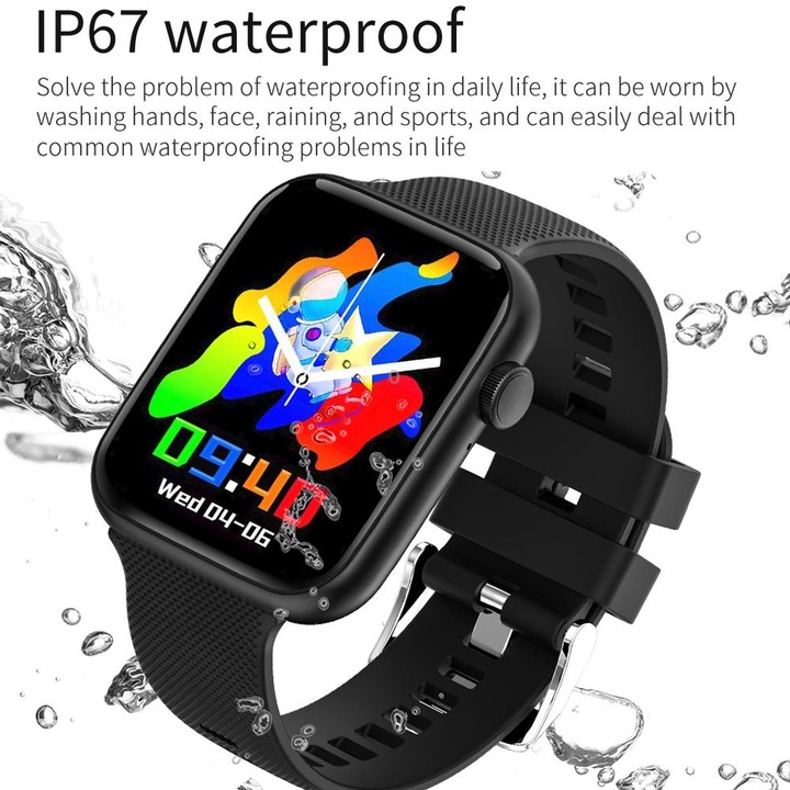 HT15 1.85 inch Silicone Band IP67 Waterproof Smart Watch, Support Bluetooth Calling / Sleep Monitoring(Black)