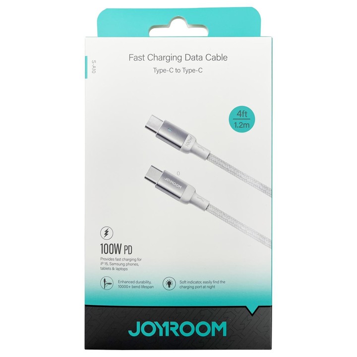 JOYROOM S-CC100A10 Extraordinary Series 100W USB-C / Type-C to USB-C / Type-C Fast Charging Data Cable, Cable Length:1.2m(White)