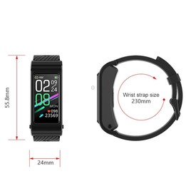 H21 1.14 inch Silicon Band Earphone Detachable Smart Watch Support Temperature Measurement / Bluetooth Call / Voice Control(Blac