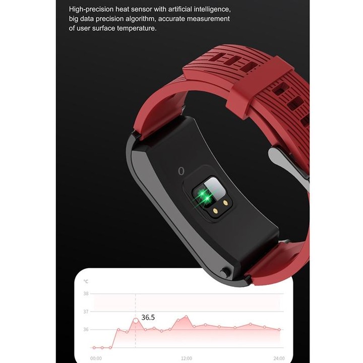 H21 1.14 inch Leather Band Earphone Detachable Smart Watch Support Temperature Measurement / Bluetooth Call / Voice Control(Blac