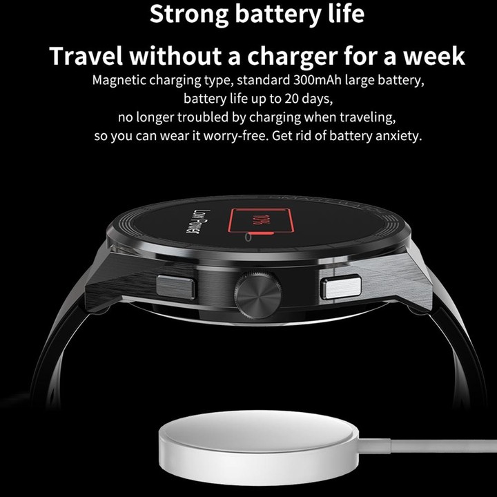 BM01 1.45 inch Steel Band IP68 Waterproof Smart Watch Support Bluetooth Call / NFC(Black)