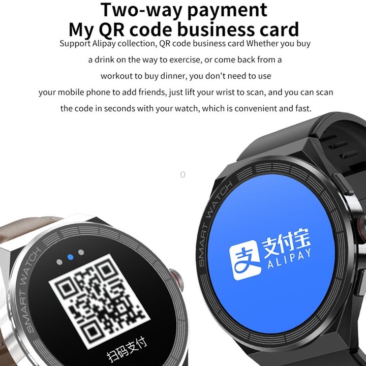 BM01 1.45 inch Steel Band IP68 Waterproof Smart Watch Support Bluetooth Call / NFC(Black)