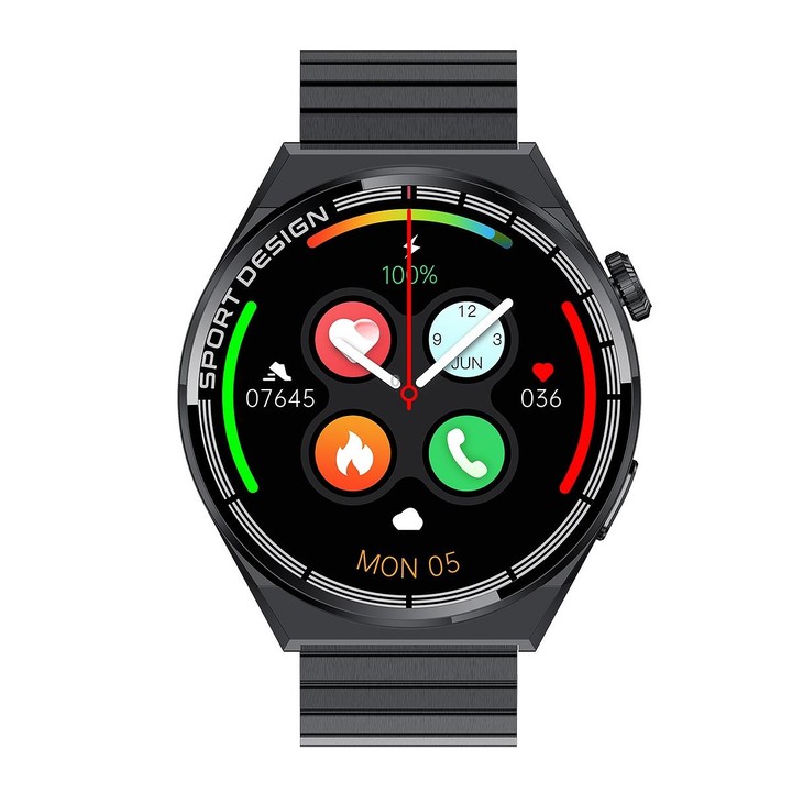 HDT 3 Max 1.6 inch Steel Band IP67 Waterproof Smart Watch Support Bluetooth Call / NFC(Black)