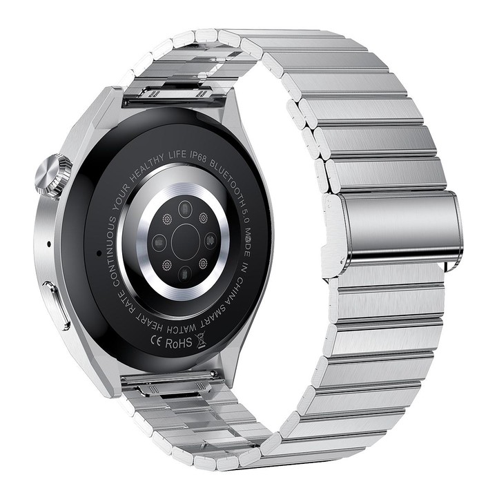 HDT 3 Max 1.6 inch Steel Band IP67 Waterproof Smart Watch Support Bluetooth Call / NFC(Silver)