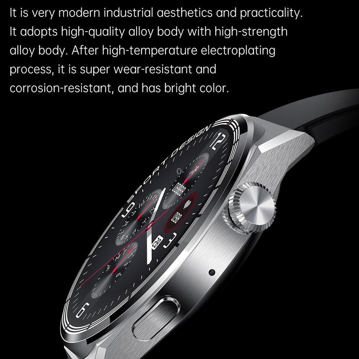 HDT 3 Max 1.6 inch Leather Band IP67 Waterproof Smart Watch Support Bluetooth Call / NFC(Black)